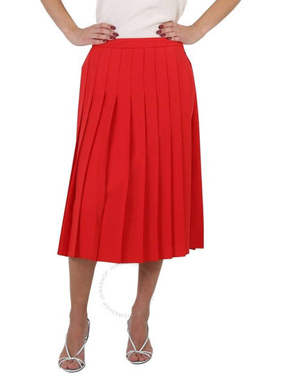 Women's Caddy Pleated Skirt Red - BURBERRY - BALAAN 2