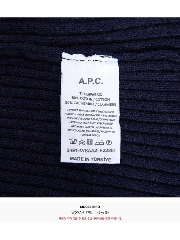 Striped Collar Cardigan Dark Navy - A.P.C. - BALAAN 10