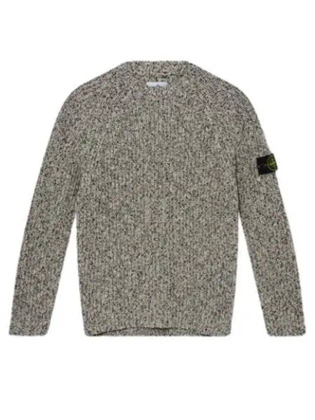 Compass Badge Cotton Knit Top Melange White - STONE ISLAND - BALAAN 2