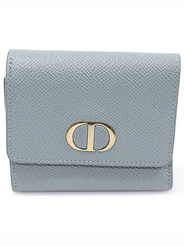 S2057OBAE Cloud Blue Calfskin 30 Montaine Lotus Half Wallet - DIOR - BALAAN 1