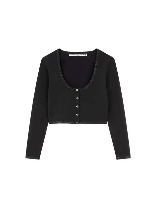 Crystal a trim cardigan black 270015 - ALEXANDER WANG - BALAAN 1