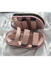 CC Logo Gold Velcro Suede Strap Sandals Pink Black G38062 - CHANEL - BALAAN 5