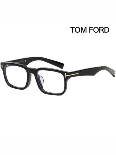 Blue light blocking glasses frame TF6006DB 001 square black horn rim Asian fit - TOM FORD - BALAAN 1