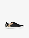 House Check Leather Suede Low Top Sneakers Black - BURBERRY - BALAAN 7