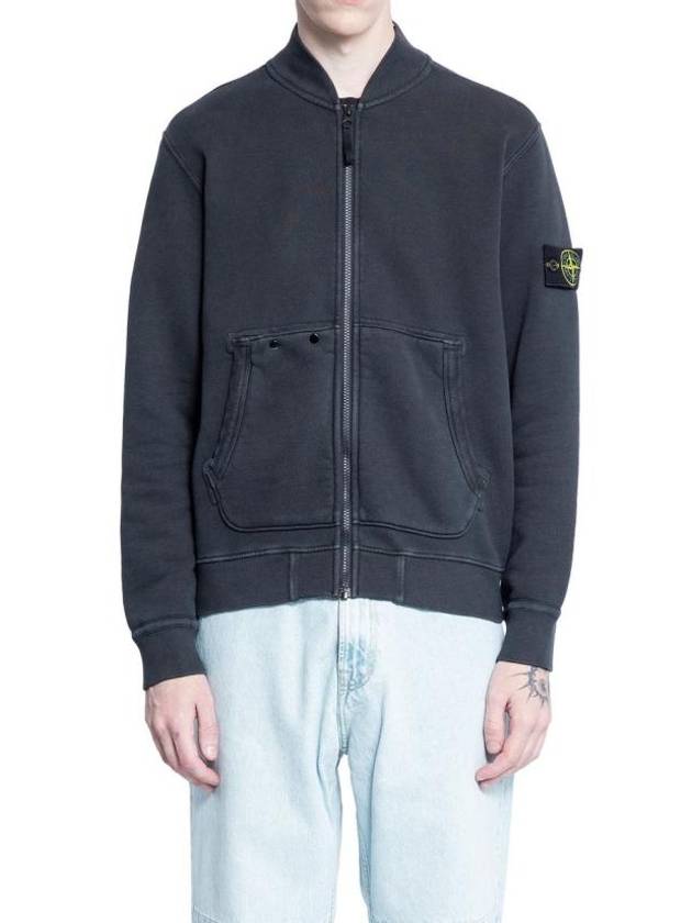 Stone Island logo patch zip up jacket - STONE ISLAND - BALAAN 2