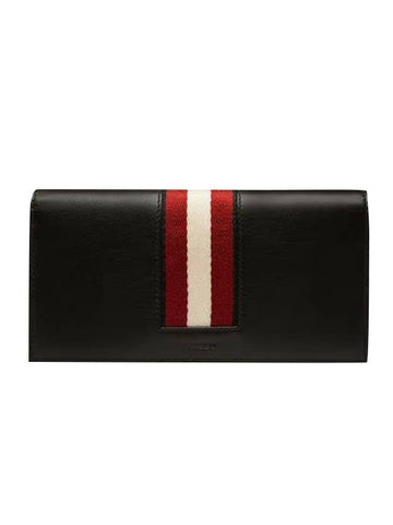 Baliro Leather Continental Long Wallet Black - BALLY - BALAAN 1