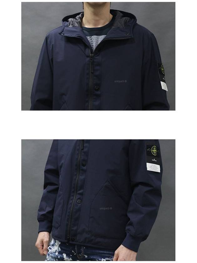 Soft Shell-R E.Dye Pure Insulation Technology Recycled Polyester Primaloft Hooded Jacket Navy - STONE ISLAND - BALAAN 6