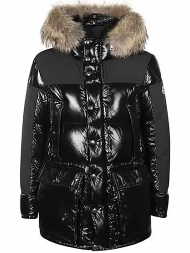 Men's Frey Fur Hood Padded Black - MONCLER - BALAAN 2