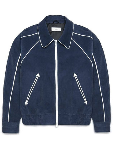 PIPED BLOUSON JACKET CORDUROY NAVY - ROLLING STUDIOS - BALAAN 1