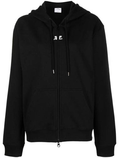 Tracksuit Zip-Up Hoodie Black - COURREGES - BALAAN 1