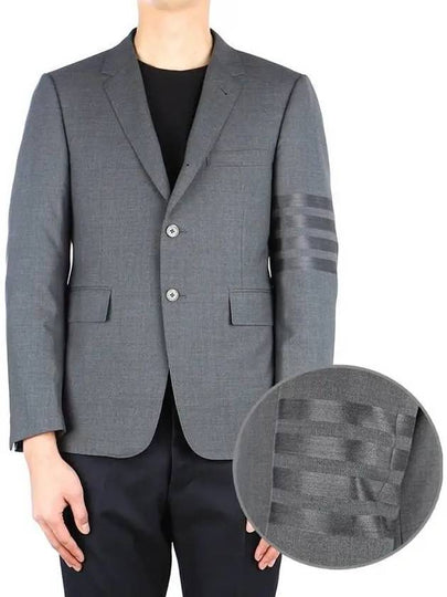 Plain Weave Suiting 4 Bar Classic Sport Jacket Dark Grey - THOM BROWNE - BALAAN 2