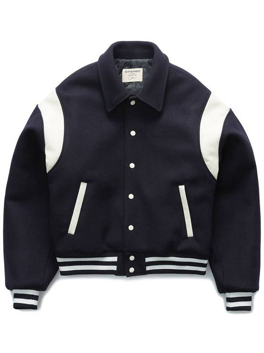 WOOL STADIUM VARSITY JACKET NAVY - CITYSTREET - BALAAN 1