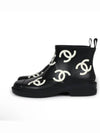 Logo Ankle Short Rain Boots Cowchalk Black - CHANEL - BALAAN 5