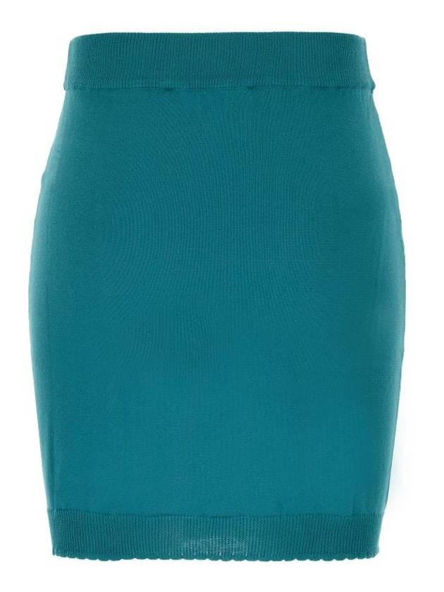 Women's ORB Logo Knit Bea Mini H Line Skirt Blue - VIVIENNE WESTWOOD - BALAAN 3