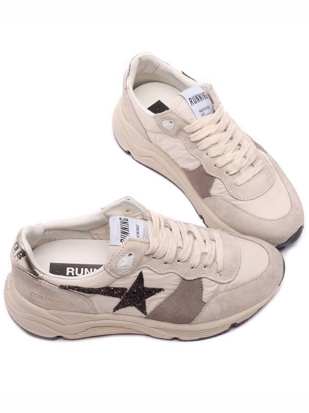 Glitter Star Patch Suede Low Top Sneakers Beige - GOLDEN GOOSE - BALAAN 6