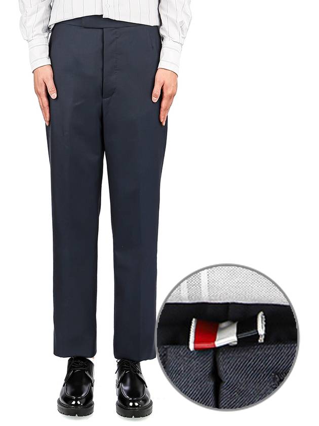 Super 120's Twill Classic Backstrap Straight Pants Dark Blue - THOM BROWNE - BALAAN 2