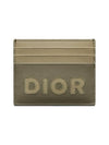 Logo Smooth Leather Card Wallet Khaki Green - DIOR - BALAAN 1