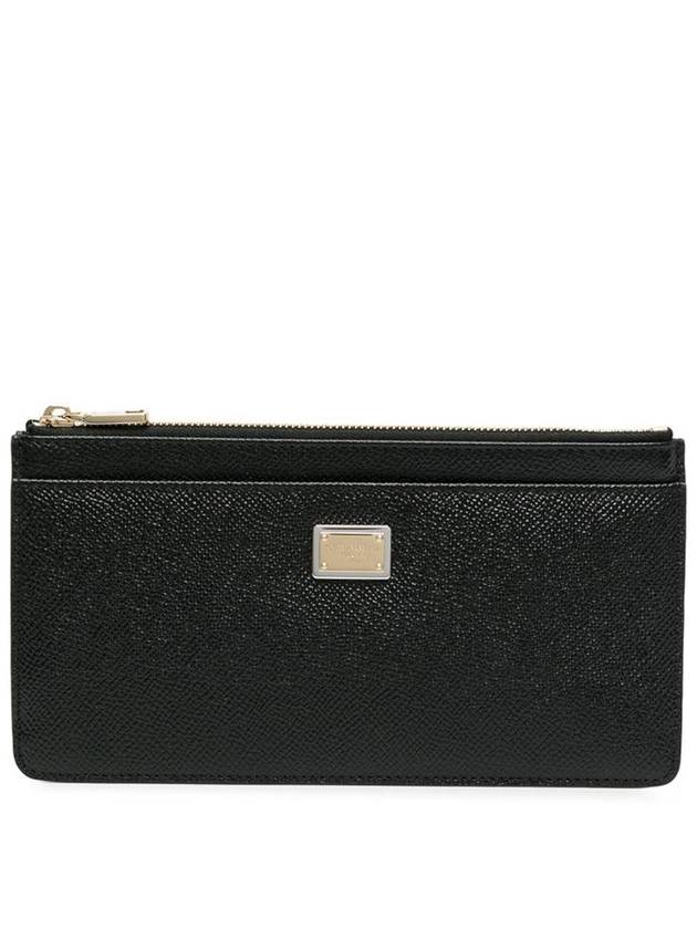 Logo Patch Zipper Long Wallet Black - DOLCE&GABBANA - BALAAN 2