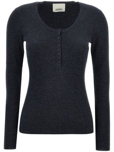 Estin Serafino Knit Top Anthracite - ISABEL MARANT - BALAAN 1