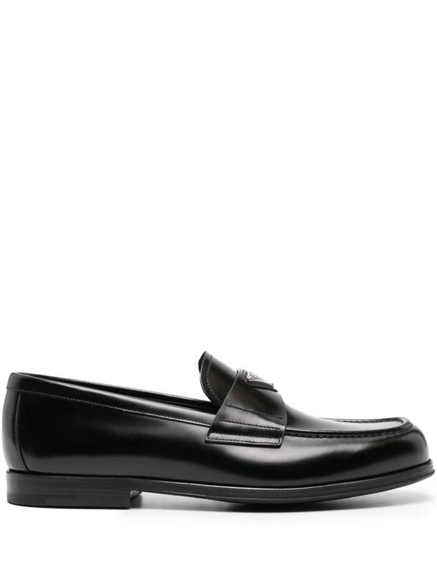 Brushed Leather Loafers Black - PRADA - BALAAN 2