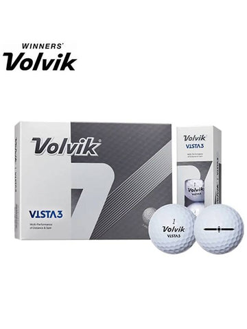 Golf Ball Vista 3 3 Piece 1 Dozen 12 Balls - VOLVIK - BALAAN 1