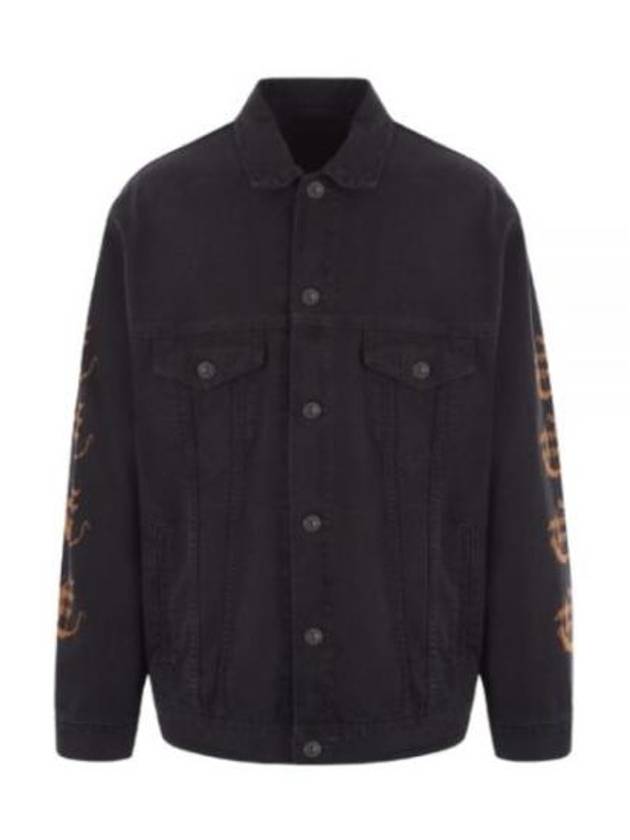 Peach Large Fit Denim Jacket Black - BALENCIAGA - BALAAN 2