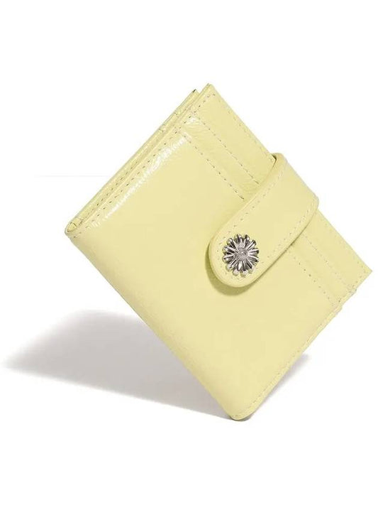 Mini Daisy Photo Slot Coin Card Wallet Pale Lemon - LE MASQUE - BALAAN 1