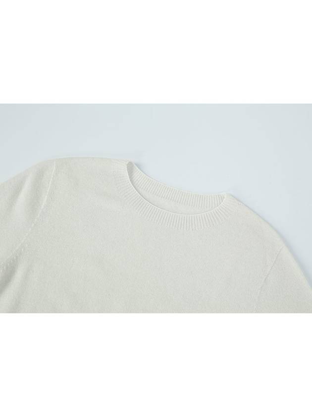 Wool Round Neck Knit Top Ivory - CALLAITE - BALAAN 8