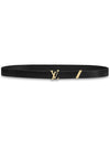 Gold LV Initial Couture 20MM Belt Black - LOUIS VUITTON - BALAAN 3