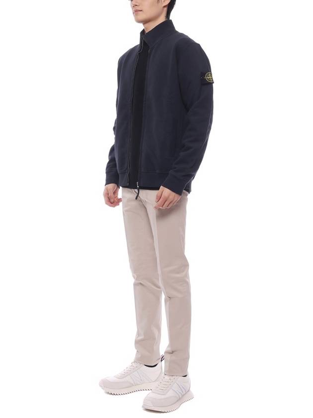 Logo Patch Zipper Zip-Up Jacket Navy - STONE ISLAND - BALAAN 5