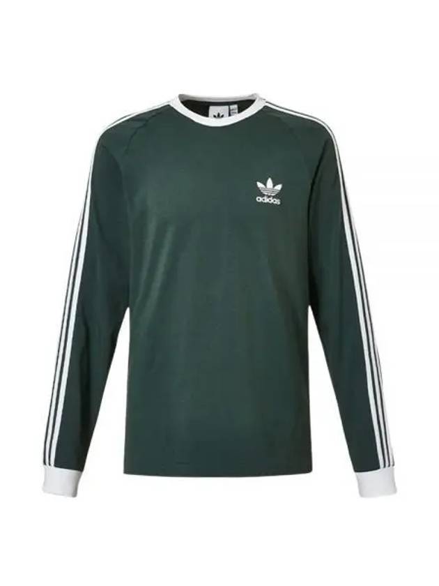 Adicolor Classic 3 Stripe Long Sleeve T-Shirt Green - ADIDAS - BALAAN 1