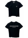 Back Logo Round Neck Cotton Short Sleeve T-Shirt Black - WOOYOUNGMI - BALAAN 5