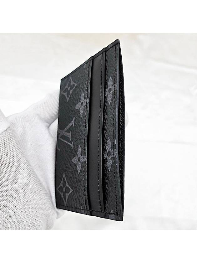 Monogram Eclipse Double Card Wallet Black - LOUIS VUITTON - BALAAN 5