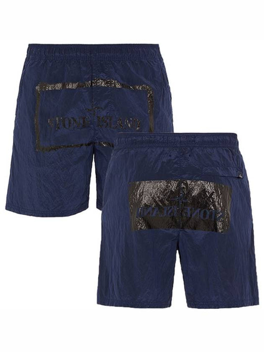 21SS 7415B0992 V0024 Box Logo Swim Pants Blue Navy Men’s Pants TLS - STONE ISLAND - BALAAN 1