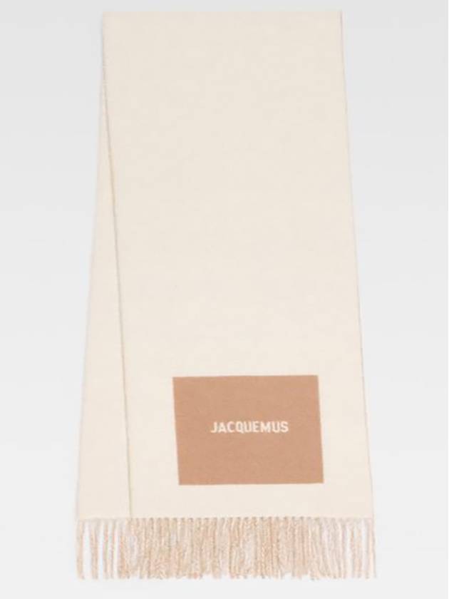 Logo Detail Fringe Muffler Beige - JACQUEMUS - BALAAN 2