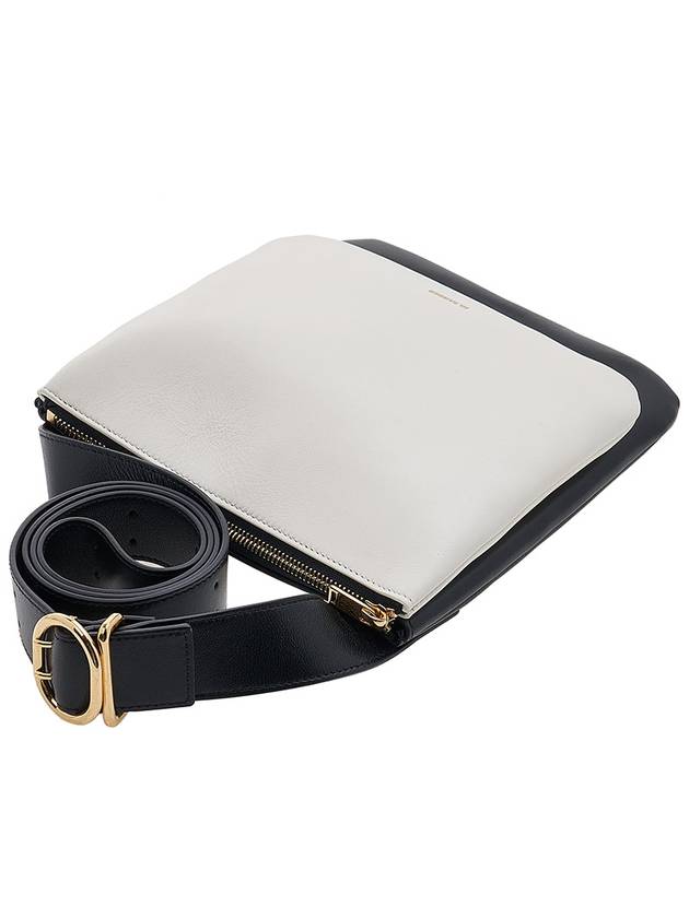 Ombra Two Tone Leather Shoulder Bag Black White - JIL SANDER - BALAAN 5