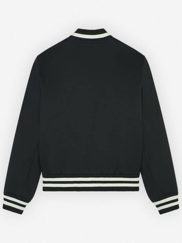 Cotton Satin Teddy Jacket Black - MAISON KITSUNE - BALAAN 3