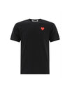 Play Red Heart Waffen Short Sleeve T-Shirt Black P1 T108 1 - COMME DES GARCONS PLAY - BALAAN 1