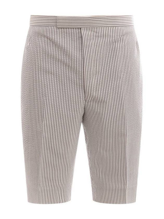 Classic Striped Backstrap Wool Bermuda Shorts Gray - THOM BROWNE - BALAAN.