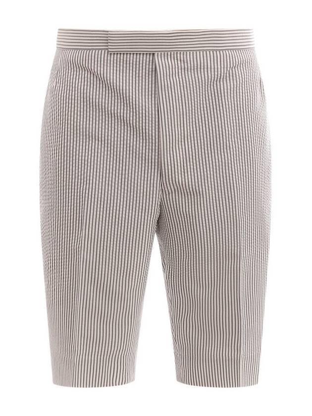 Classic Striped Backstrap Wool Bermuda Shorts Grey - THOM BROWNE - BALAAN 1