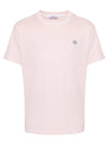 Organic Cotton Short Sleeve T-Shirt Pink - STONE ISLAND - BALAAN 6