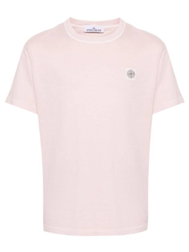 Organic Cotton Short Sleeve T-Shirt Pink - STONE ISLAND - BALAAN 6