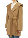 Vidim Hooded Virgin Wool Single Coat Light Brown - MAX MARA - BALAAN 3