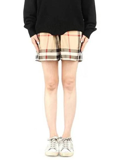 Check Print Shorts Beige - BURBERRY - BALAAN 2