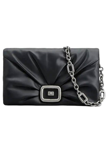 Viv' Choc Large Leather Shoulder Bag Black - ROGER VIVIER - BALAAN 1