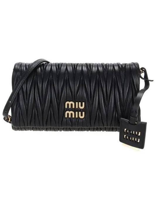 Matelasse Nappa Leather Shoulder Bag Black - MIU MIU - BALAAN 2