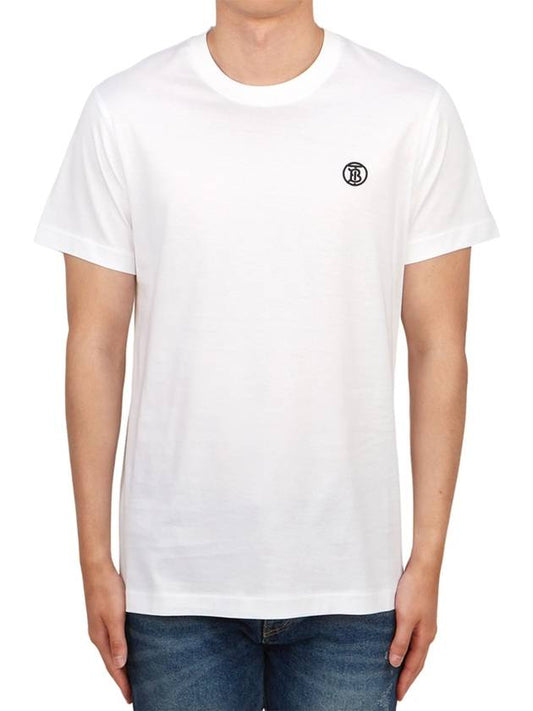 Embroidered Monogram Organic Cotton Short Sleeve T-Shirt White B0651081898 - BURBERRY - BALAAN 2