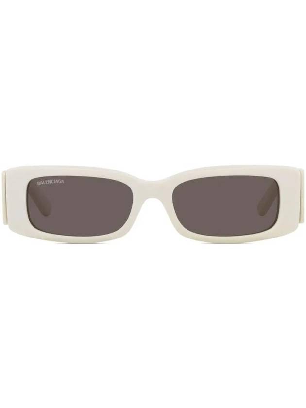 Eyewear Logo Print Rectangular Frame Sunglasses White - BALENCIAGA - BALAAN 1