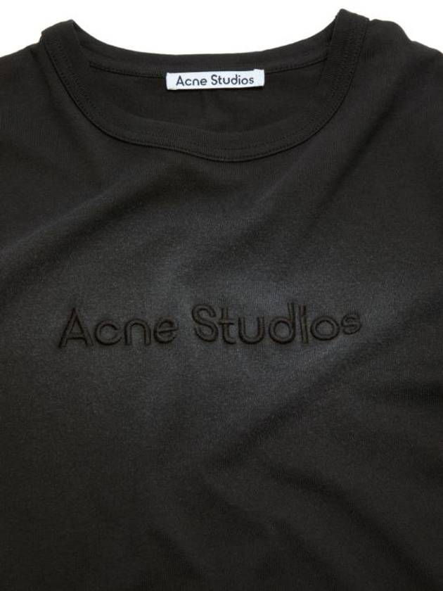 Embroidered Logo Short Sleeve T-Shirt Black - ACNE STUDIOS - BALAAN 4