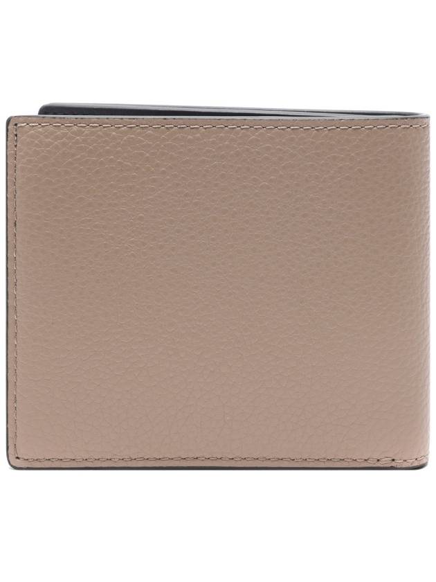 Men's Logo Printed Leather Half Wallet Beige - MULBERRY - BALAAN 5